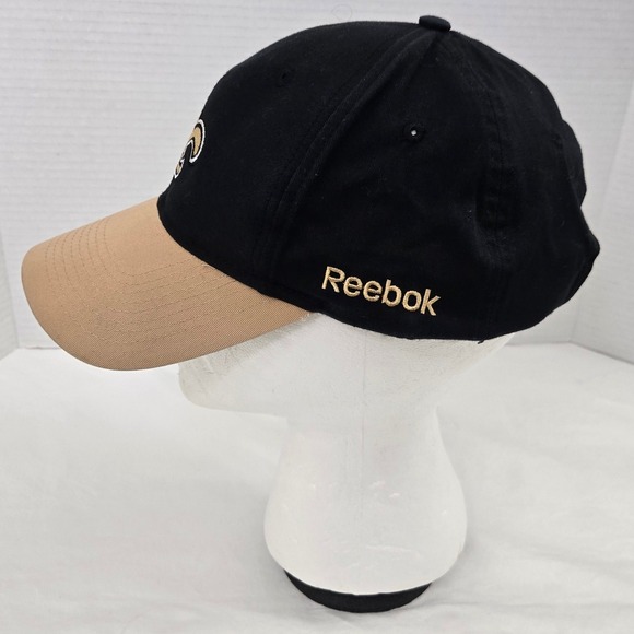 VTG Y2K Reebok New Orleans Saints Hat Cap Adjustable Black Gold Fleur De Lis NFL - Picture 6 of 10